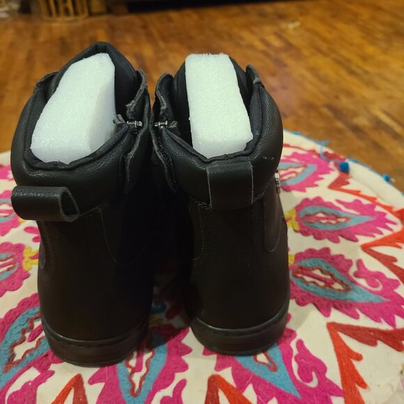 Men's high top black leather boots, Dream Apparel NEW size 12 - Picture 5 of 7
